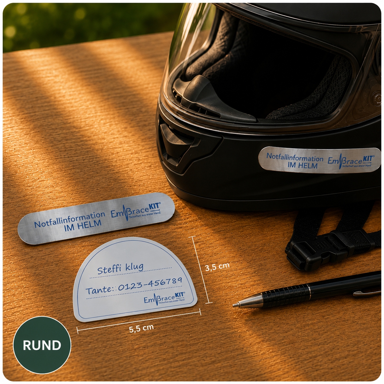 Helmaufkleber Rund - Motorrad