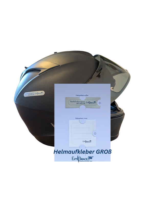Helmaufkleber GROß Motorrad