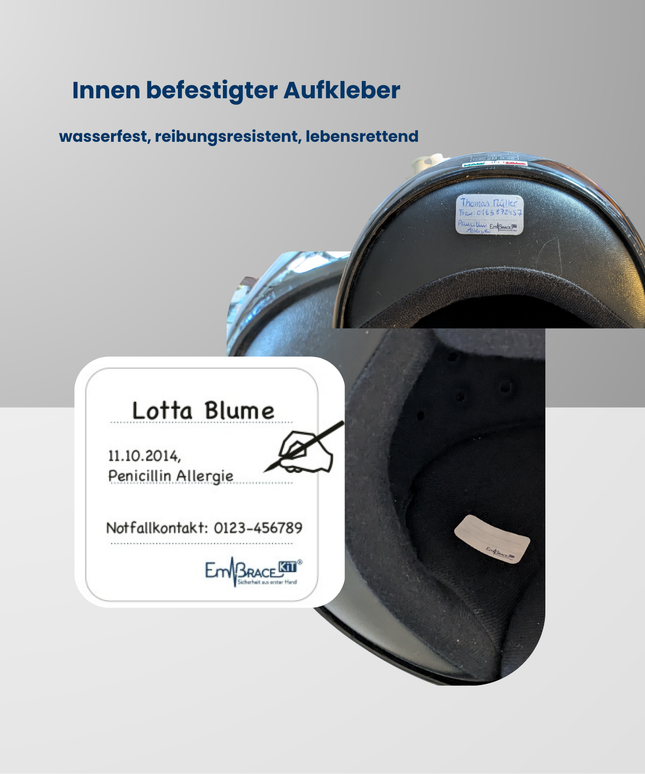 Helmaufkleber Klein      Motorrad